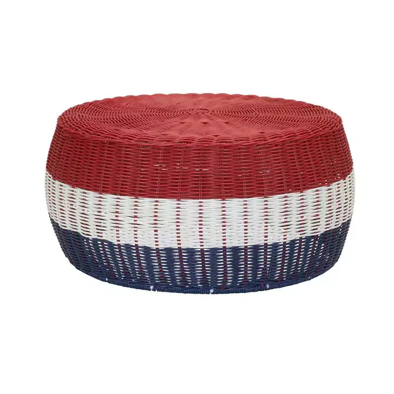 Handwoven Resin Ottoman Table