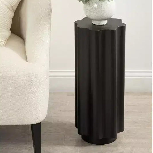 Wavy Drink Table Metal, 9x9x22, Black