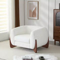 Moderner Bouclé-gepolsterter Clubsessel, Beige