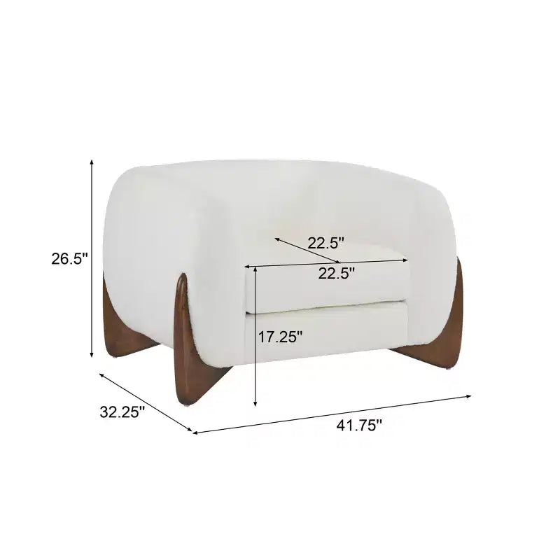 Moderner Bouclé-gepolsterter Clubsessel, Beige