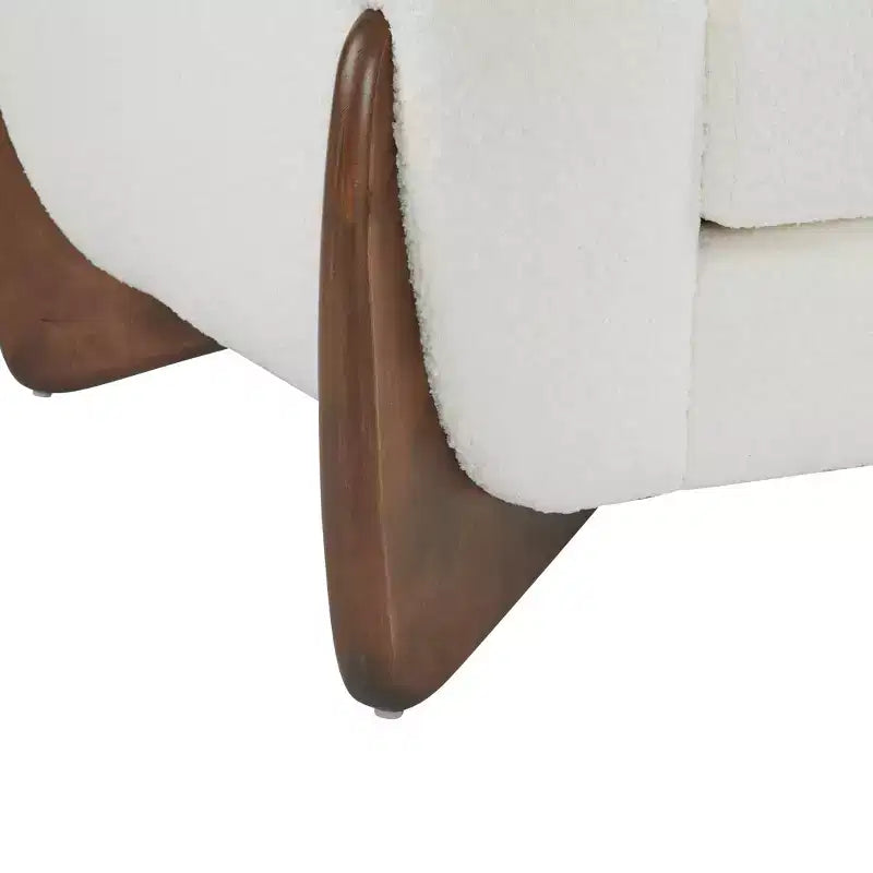 Moderner Bouclé-gepolsterter Clubsessel, Beige