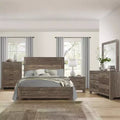 GDFStudio Geoffrey Rustic Brown Full-Size Wooden Panel Bed