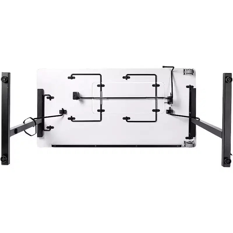 Portable Folding Sewing Table with Steel Legs, Black
