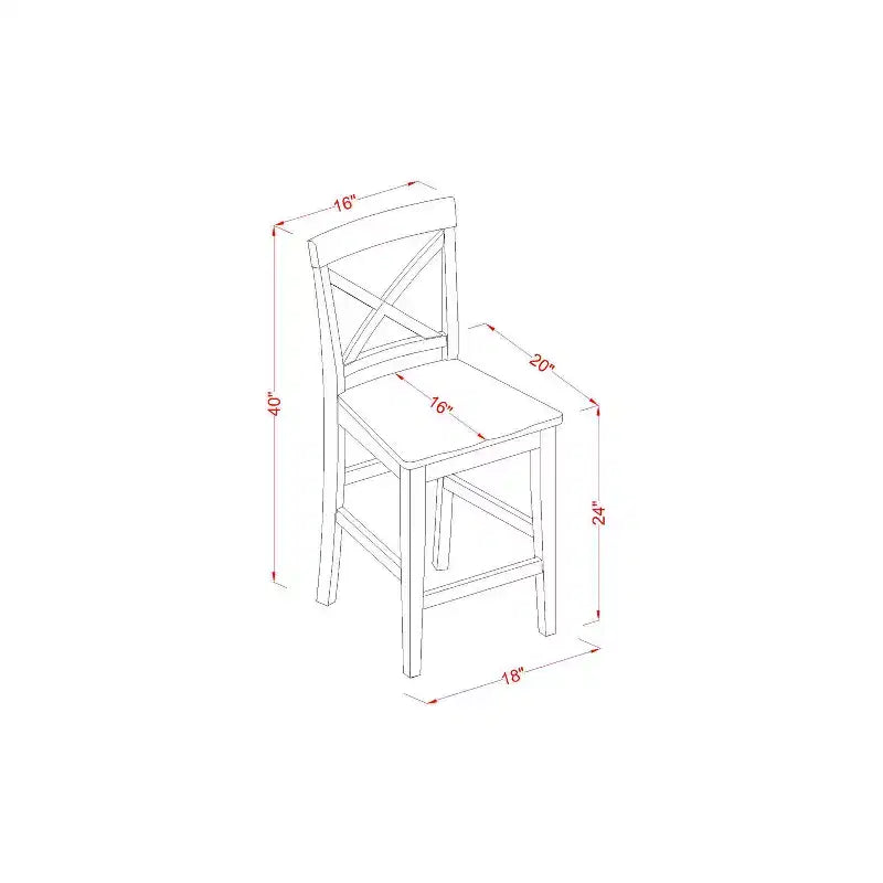 41,5 Zoll hoher Barhocker mit Rückenlehne, braune Holzoptik, 2er-Set
