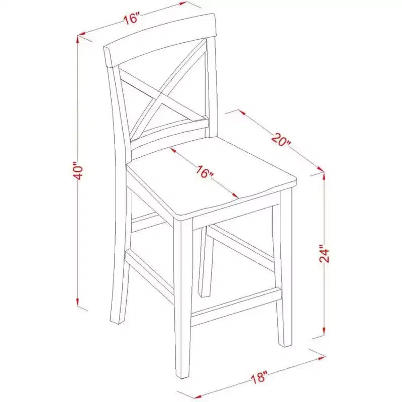 41,5 Zoll hoher Barhocker mit Rückenlehne, braune Holzoptik, 2er-Set