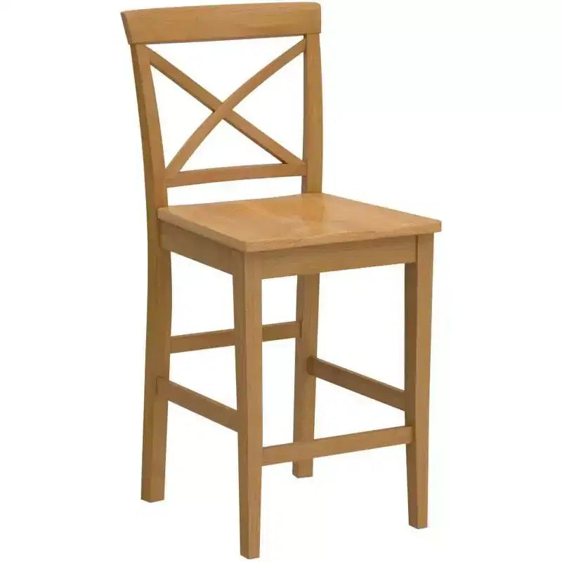 41,5 Zoll hoher Barhocker mit Rückenlehne, braune Holzoptik, 2er-Set