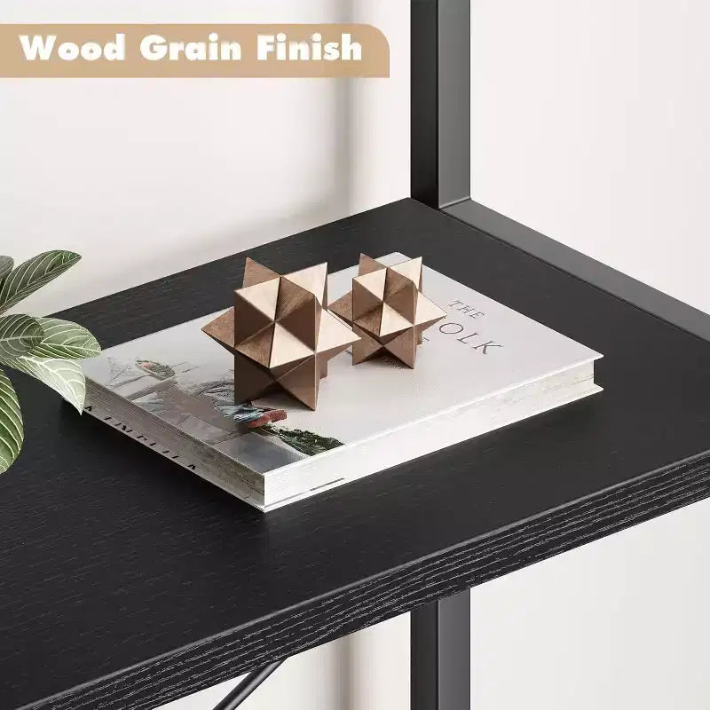 5 Katlı Açık Kemerli Kitaplık, Metal Çerçeveli Modern Kitap Rafları, Yatak Odası, Oturma Odası, Ev Ofisi için Ayakta Durabilen Sergi Rafı