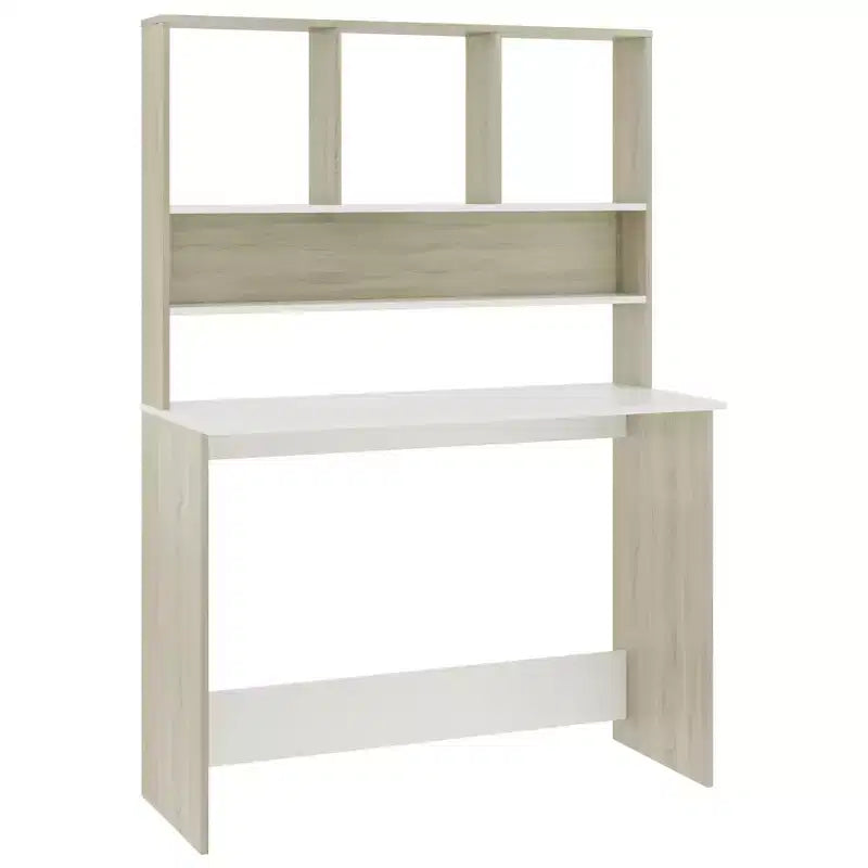 Modern Floating Desk with 3 Shelves, Wall Mounted Computer Desk with Matte Finish