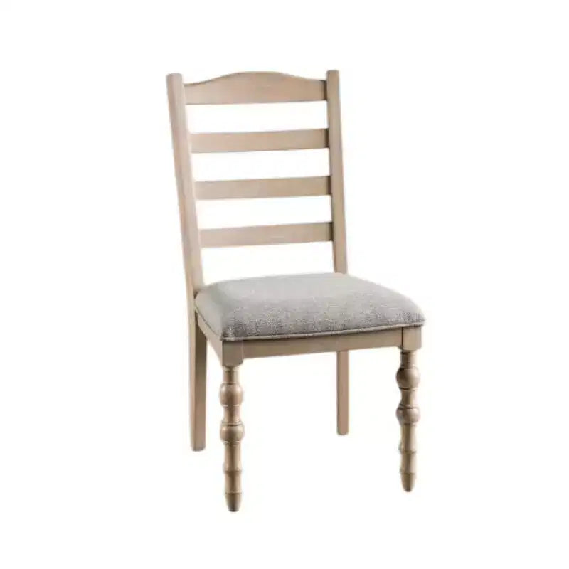 Set di 2 sedie da pranzo, gambe tornite, legno massello marrone chiaro