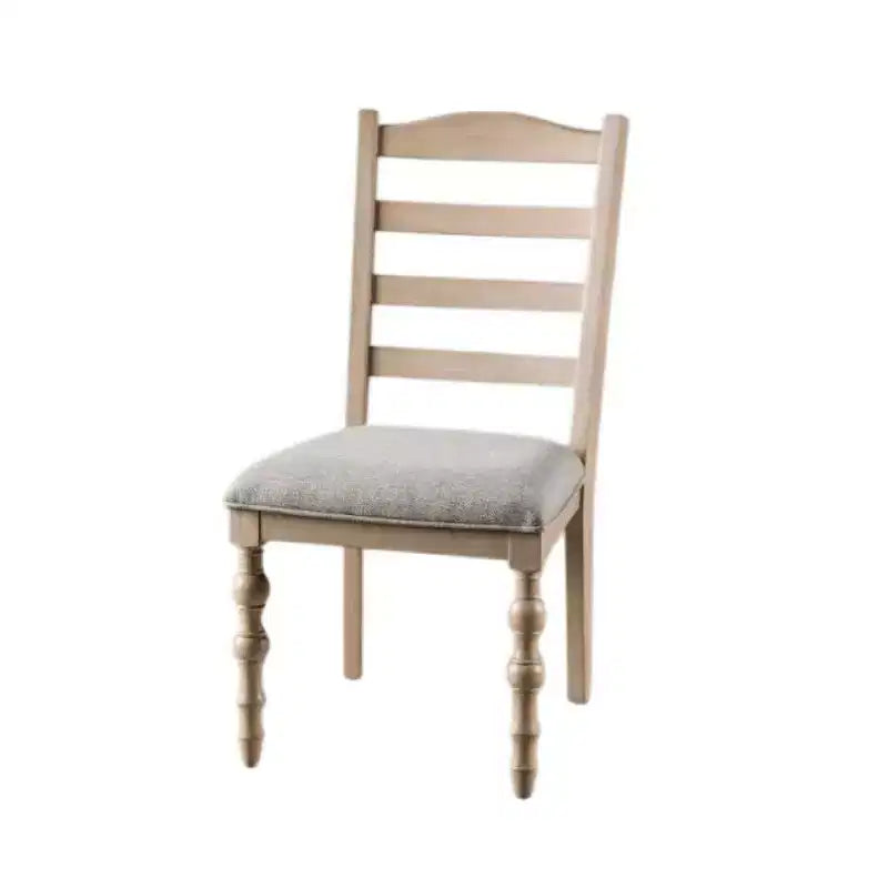 Set di 2 sedie da pranzo, gambe tornite, legno massello marrone chiaro