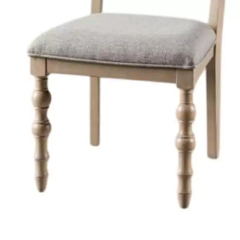 Set di 2 sedie da pranzo, gambe tornite, legno massello marrone chiaro