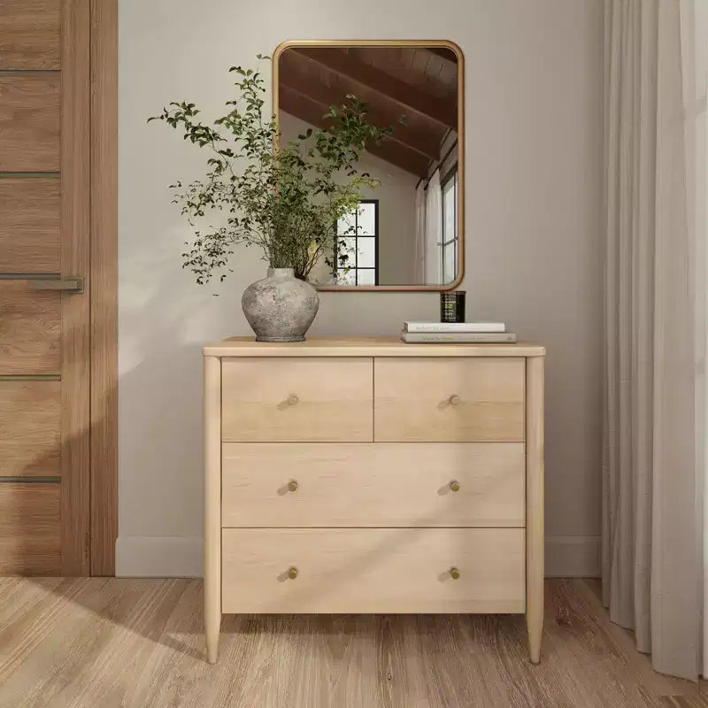 3-laden commode met verdeelde bovenlade, mid-century modern