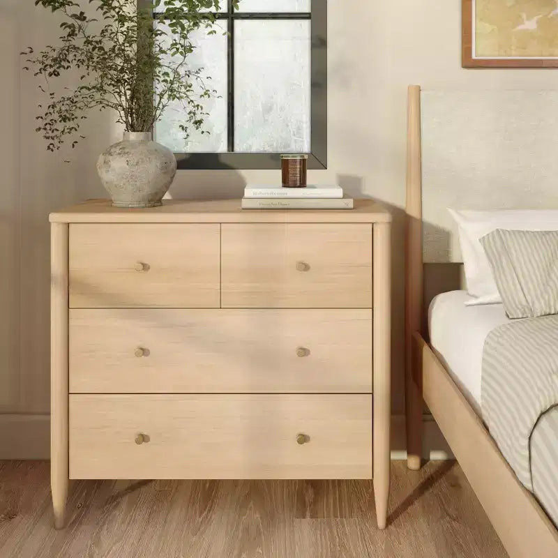 3-laden commode met verdeelde bovenlade, mid-century modern