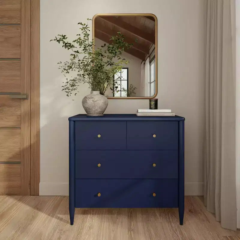 3-laden commode met verdeelde bovenlade, mid-century modern
