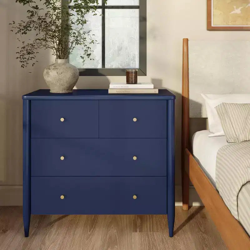 3-laden commode met verdeelde bovenlade, mid-century modern