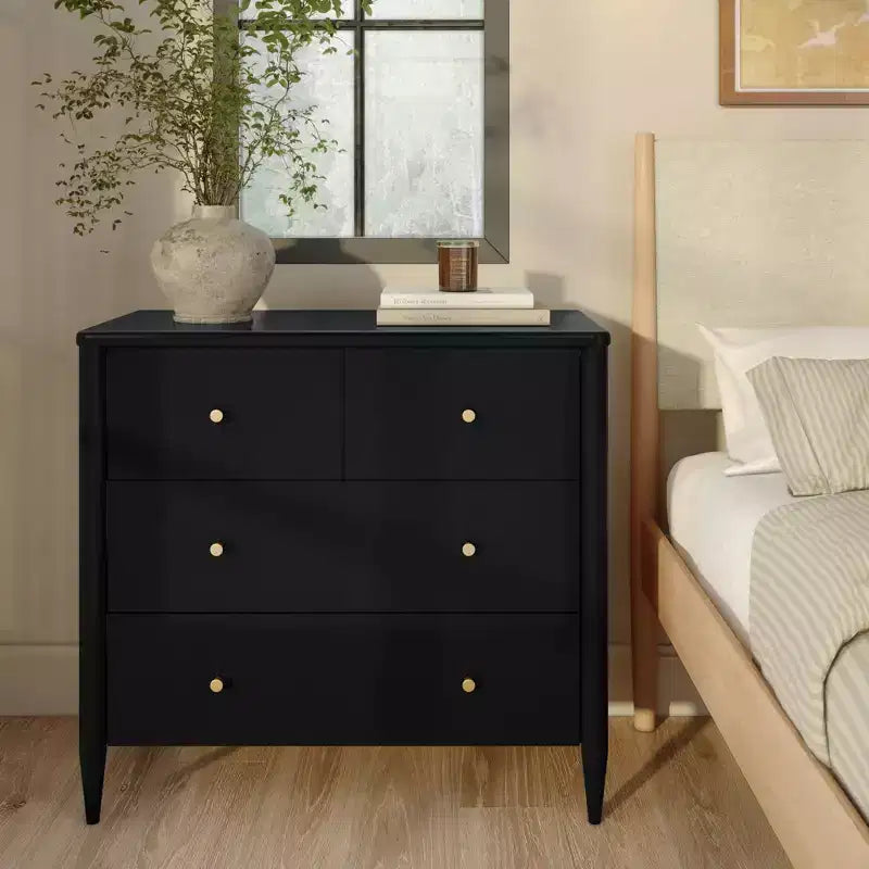 3-laden commode met verdeelde bovenlade, mid-century modern