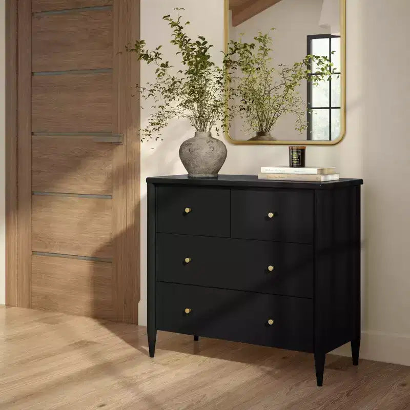 3-laden commode met verdeelde bovenlade, mid-century modern