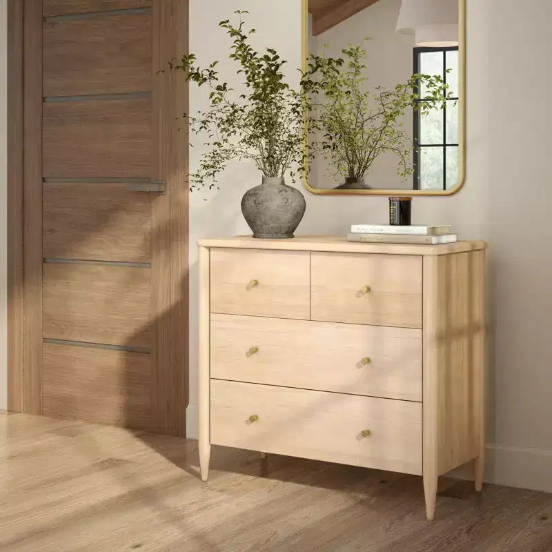 Kommode mit 3 Schubladen und geteiltem oberem Fach, Mid-Century Modern