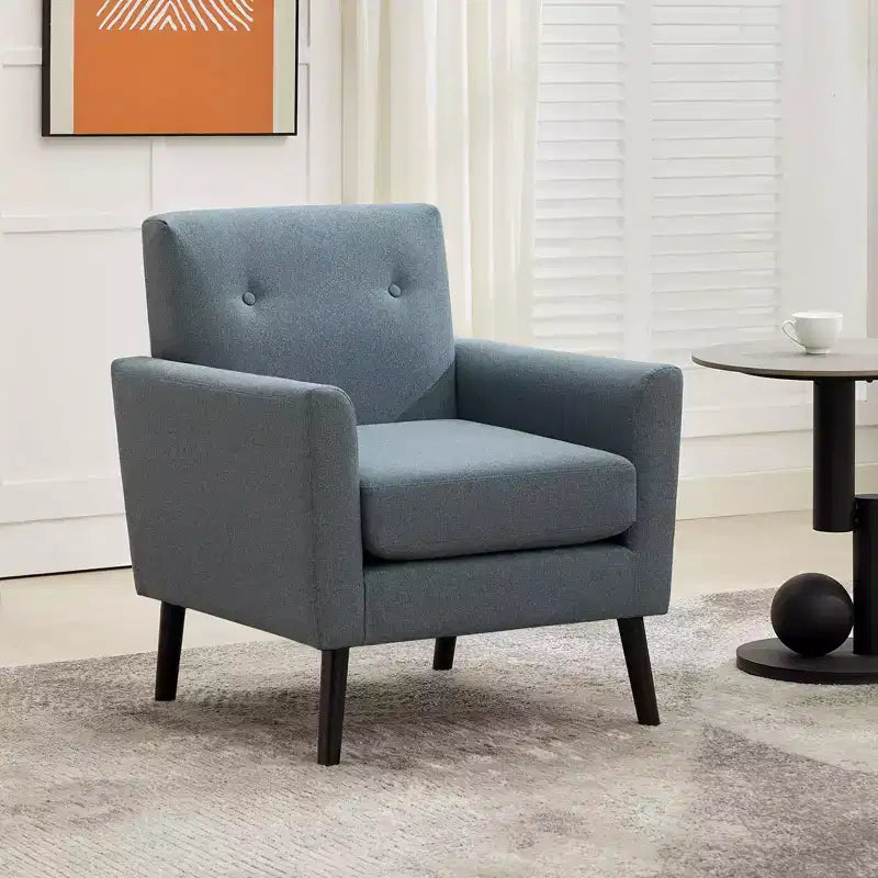 Accent Chair ,Modern Wingback Living Room Chair,Linen Fabric Reading Accent Chairs,Comfy Armchair Single Sofa Chair,High-Resilience Cushion