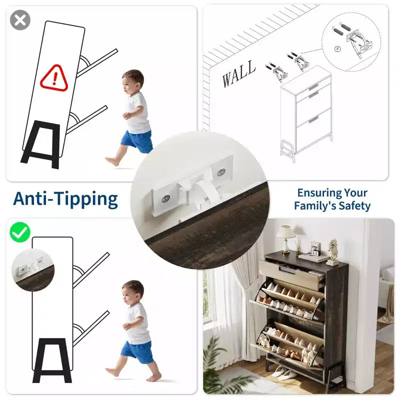 Organizzatore scarpe autoportante con gambe in metallo, mobile porta scarpe per ingresso, corridoio, soggiorno
