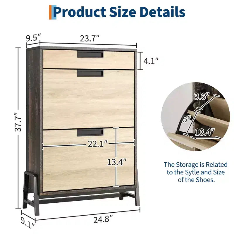 Organizzatore scarpe autoportante con gambe in metallo, mobile porta scarpe per ingresso, corridoio, soggiorno