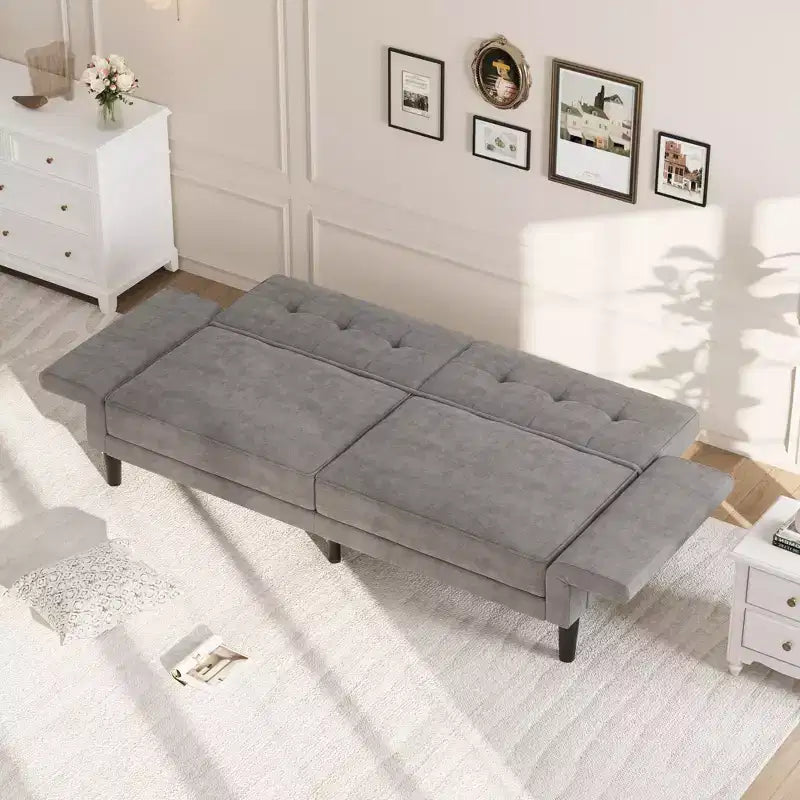 Divano letto futon 89 pollici, divano letto moderno in chenille con schienale e bracciolo regolabili, divano futon convertibile per soggiorno, camera da letto, appartamenti