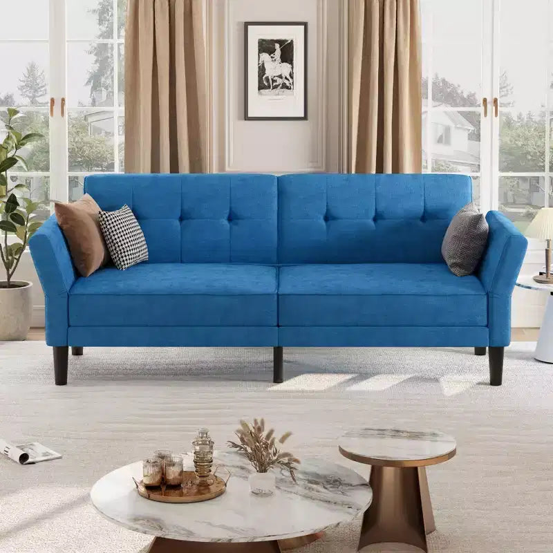 Divano letto futon 89 pollici, divano letto moderno in chenille con schienale e bracciolo regolabili, divano futon convertibile per soggiorno, camera da letto, appartamenti