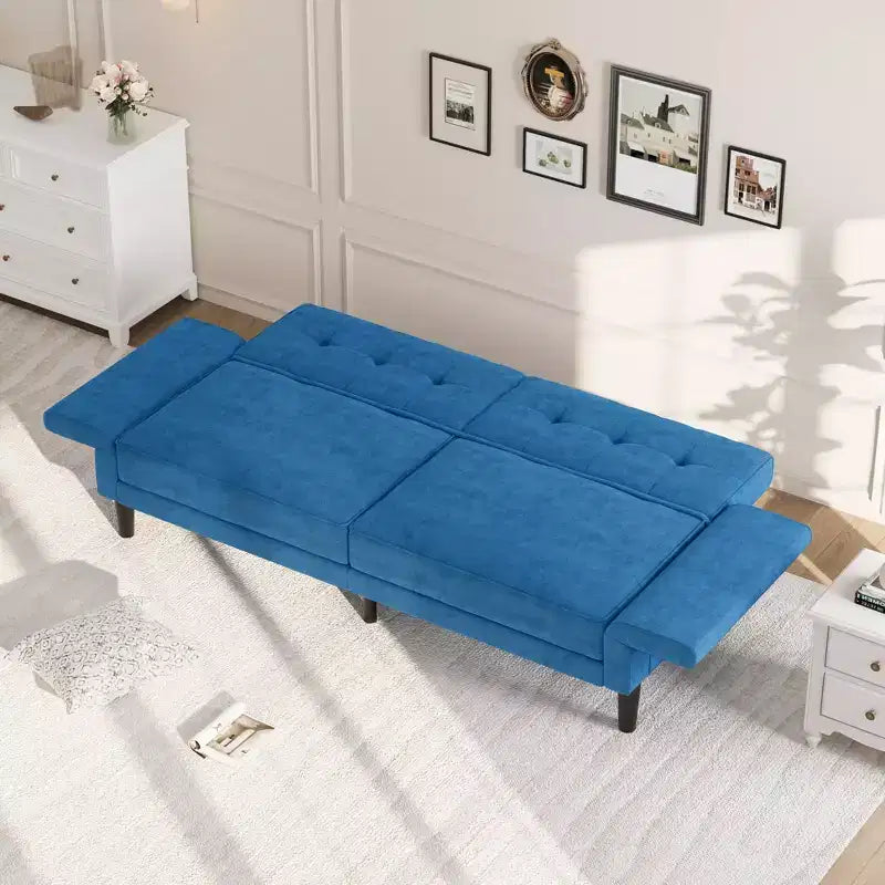 Divano letto futon 89 pollici, divano letto moderno in chenille con schienale e bracciolo regolabili, divano futon convertibile per soggiorno, camera da letto, appartamenti