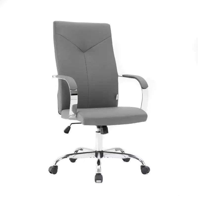 HomeStock 33 in.H Adjustable Height Gray Cushion Seat Material with Casters/Wheels Office Chairs
