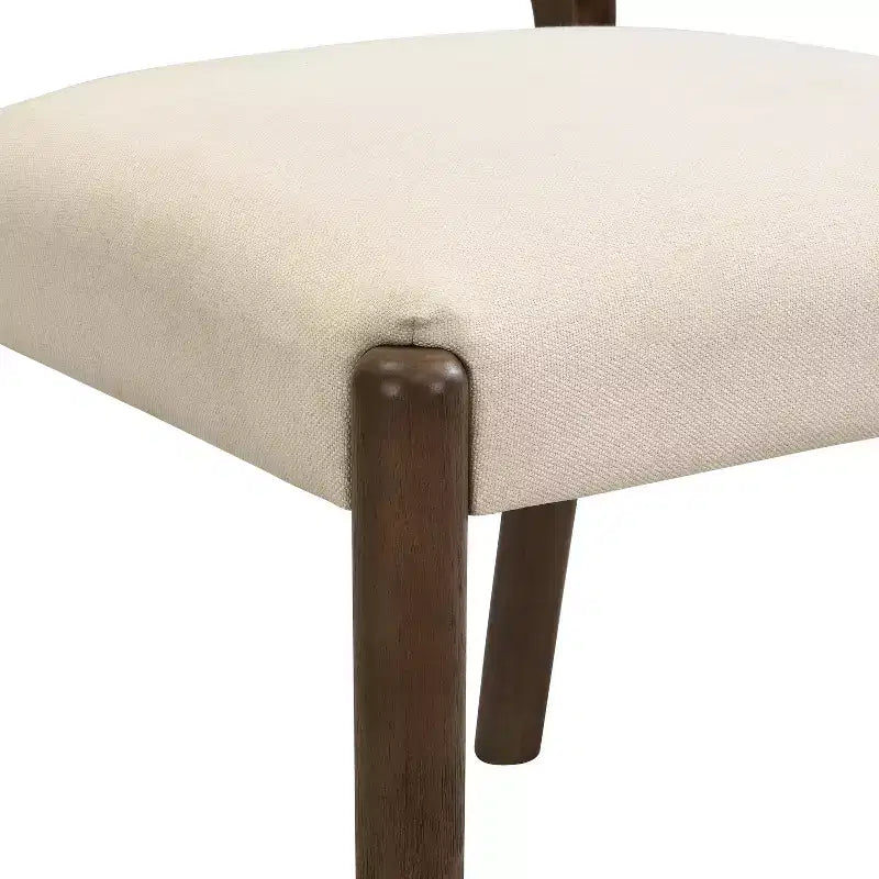 Mid-Century Esszimmerstühle mit Stoffbezug und Rückenlehne, 2er-Set