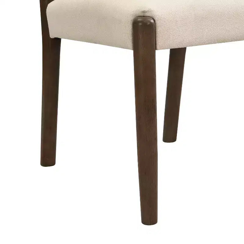 Mid-Century Esszimmerstühle mit Stoffbezug und Rückenlehne, 2er-Set