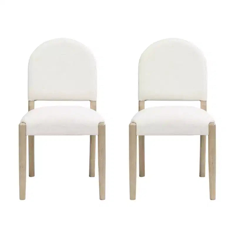 Set di 2 sedie da pranzo imbottite in tessuto stile metà secolo con schienale