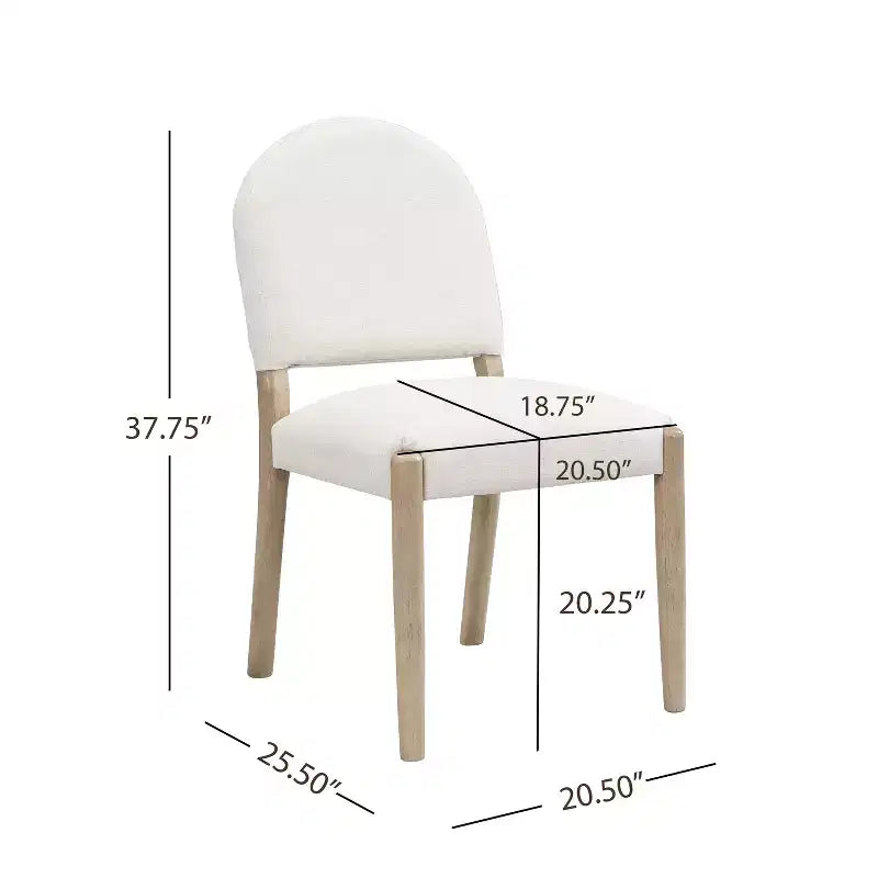 Set di 2 sedie da pranzo imbottite in tessuto stile metà secolo con schienale