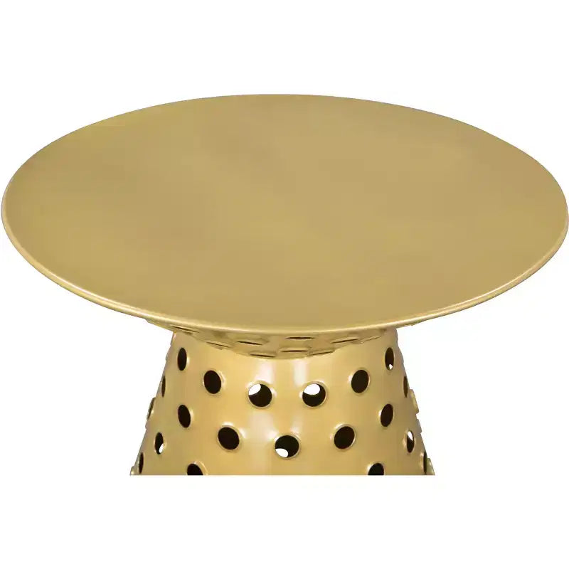 Iron Pedestal Side Table, Gold, 220 lb Capacity
