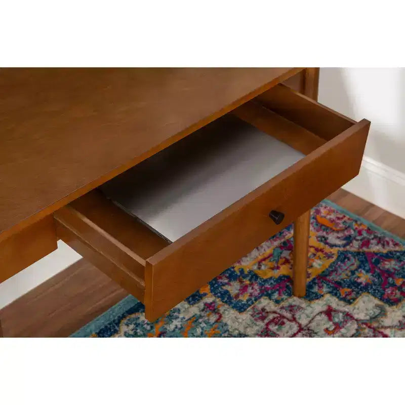 Rubberwood Writing Desk with Drawer, 42 Inch