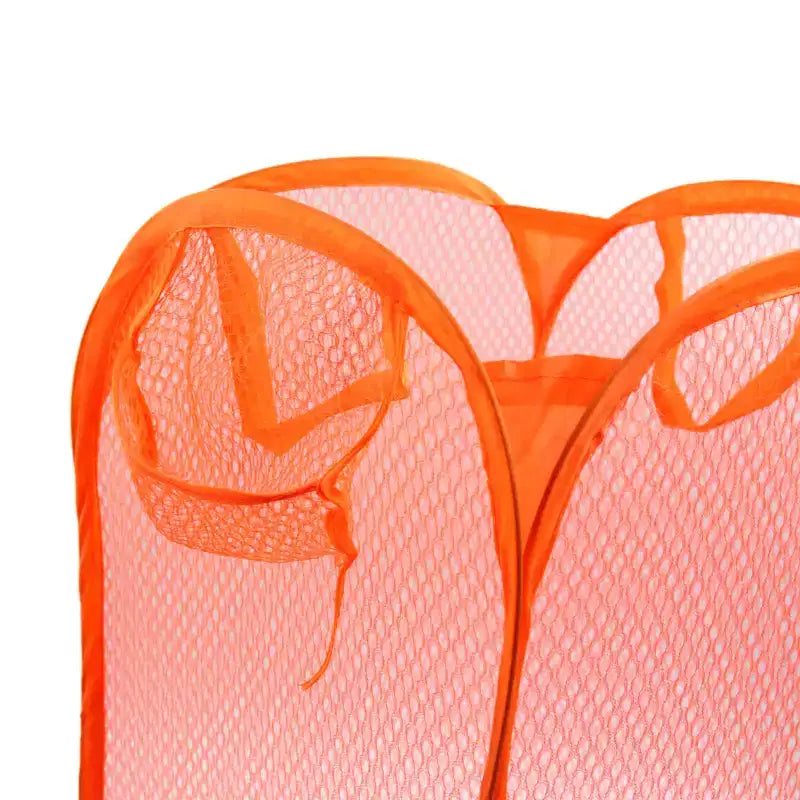Borsa a rete pieghevole per abiti sporchi, organizer per lavanderia arancione 19,68"