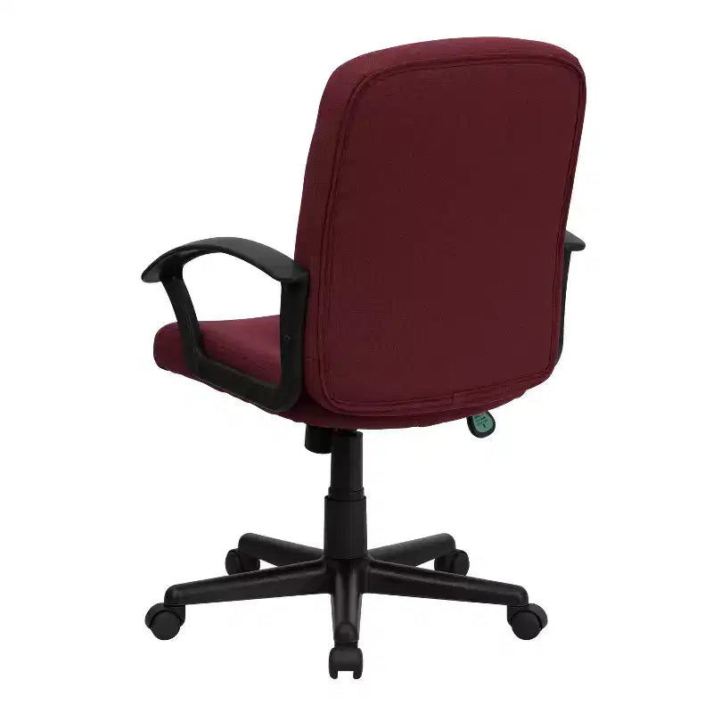 Bürostuhl mit mittlerer Rückenlehne, Stoffbezug, Nylonarmlehnen, drehbar