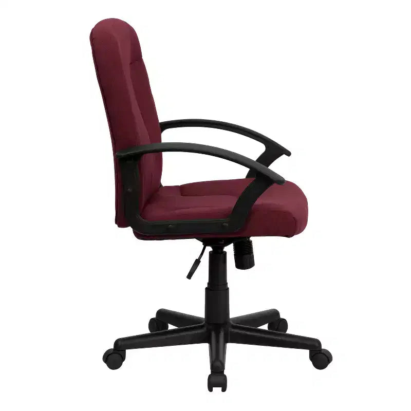 Bürostuhl mit mittlerer Rückenlehne, Stoffbezug, Nylonarmlehnen, drehbar