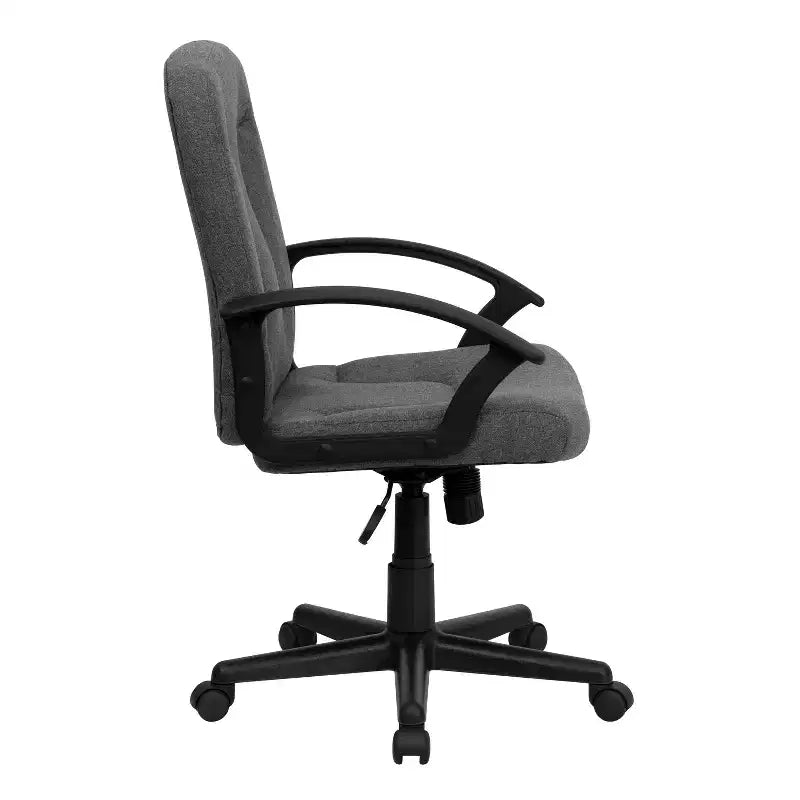 Bürostuhl mit mittlerer Rückenlehne, Stoffbezug, Nylonarmlehnen, drehbar