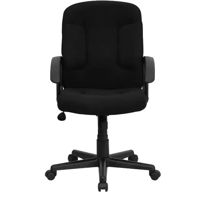 Bürostuhl mit mittlerer Rückenlehne, Stoffbezug, Nylonarmlehnen, drehbar