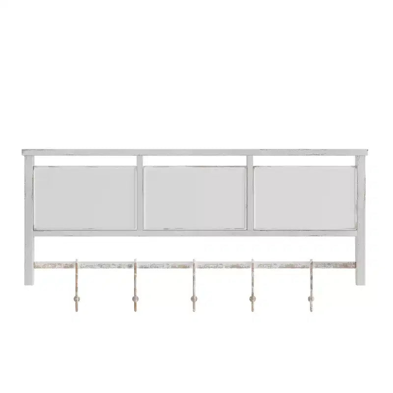 Estante de almacenamiento de madera de pino macizo de 24 pulgadas para montaje en pared con estante superior, 5 ganchos y cestas de alambre