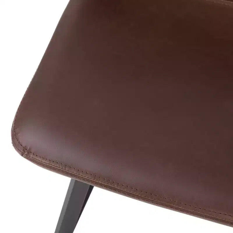 Ensemble de deux tabourets de bar modernes rembourrés 24", cadres en métal mat et patins en plastique