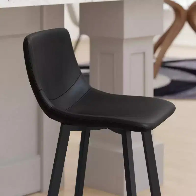 Set di 2 sgabelli da bar imbottiti moderni da 24", struttura in metallo opaco e scivoli in plastica per pavimento